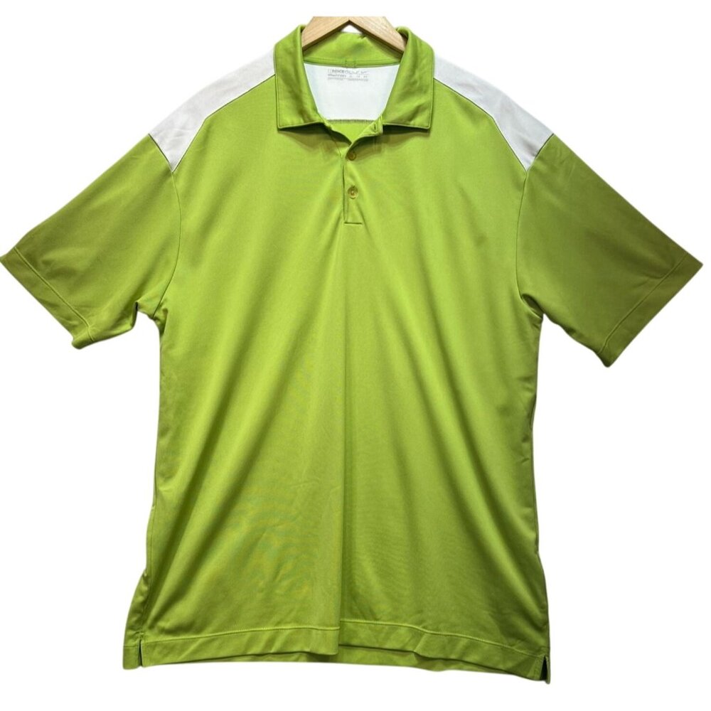 Nike Men's Golf Polo Shirt Dri-Fit Stretch Size XL Lime Green Short Sleeve